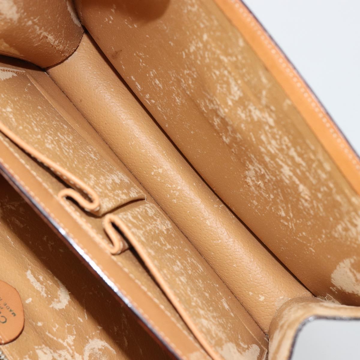 CELINE Macadam Canvas Hand Bag PVC Leather Brown Gold Auth 182076