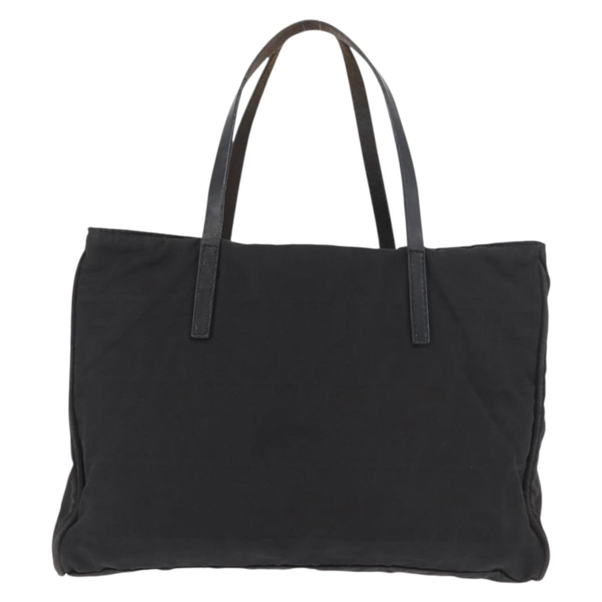 FENDI Zucca Canvas Hand Bag Black Silver Auth 182080
