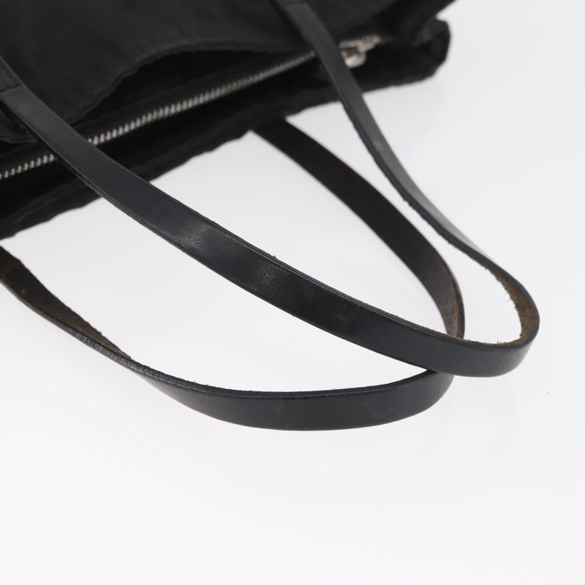 FENDI Zucca Canvas Hand Bag Black Silver Auth 182080