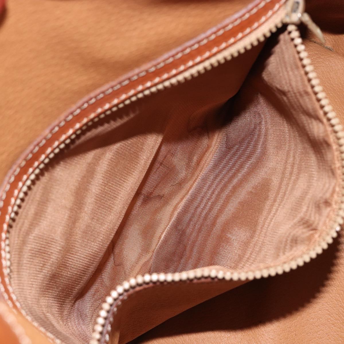 CELINE Macadam Canvas Purse Shoulder Bag PVC Leather Brown Gold Auth 182082
