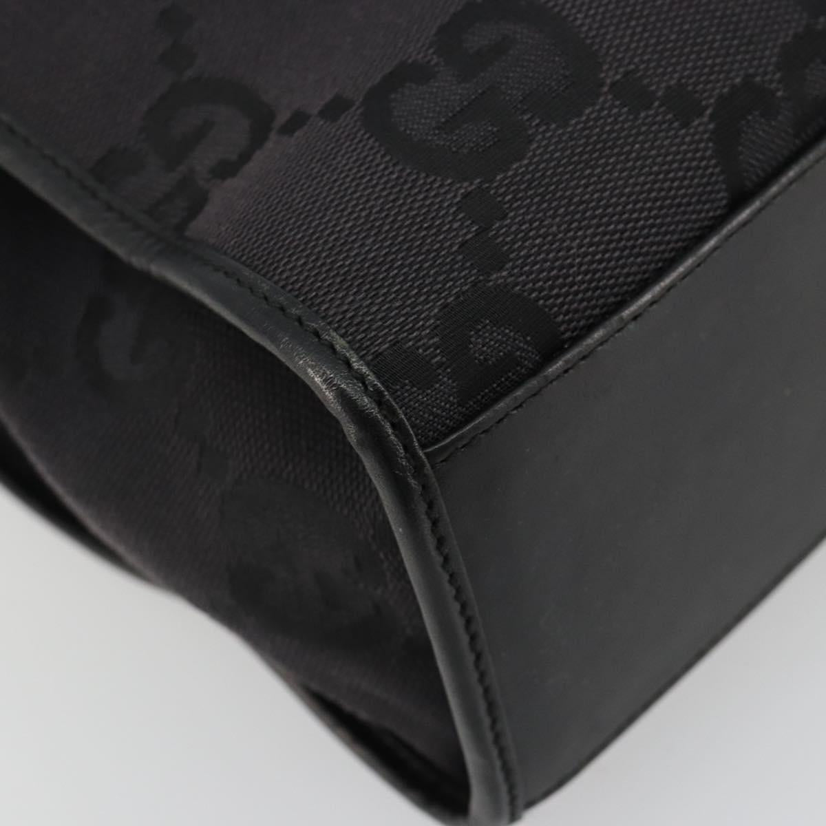 GUCCI GG Canvas Tote Bag Black Silver 002 1064 3444 Auth 182085A