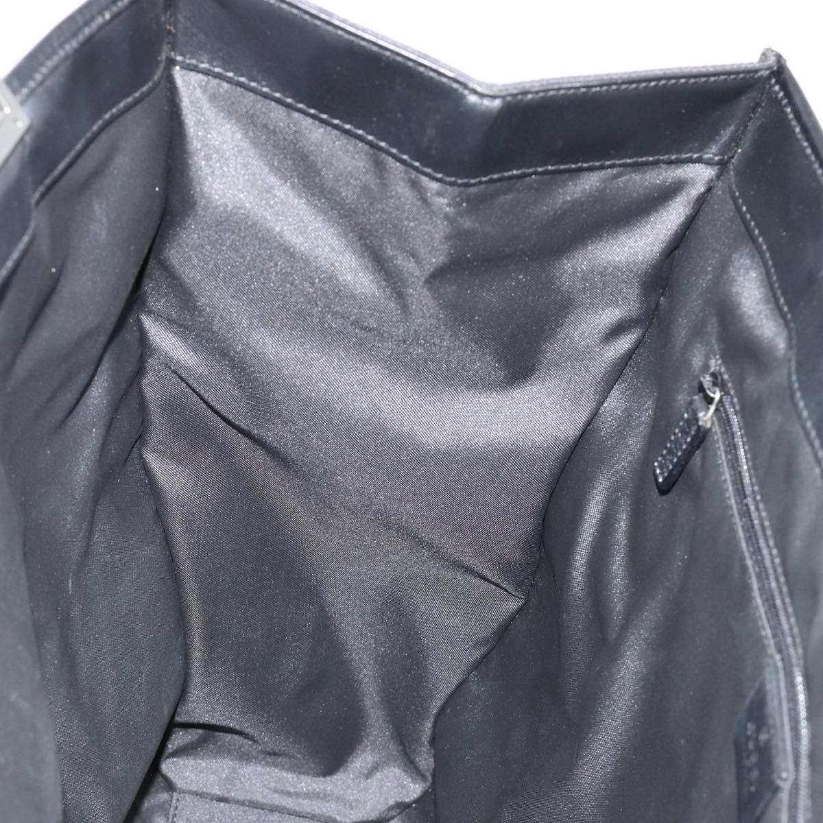 GUCCI GG Canvas Tote Bag Black Silver 002 1064 3444 Auth 182085A