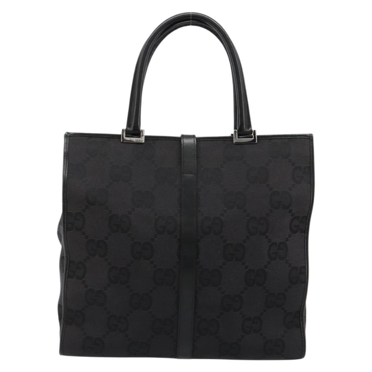 GUCCI GG Canvas Tote Bag Black Silver 002 1064 3444 Auth 182085A