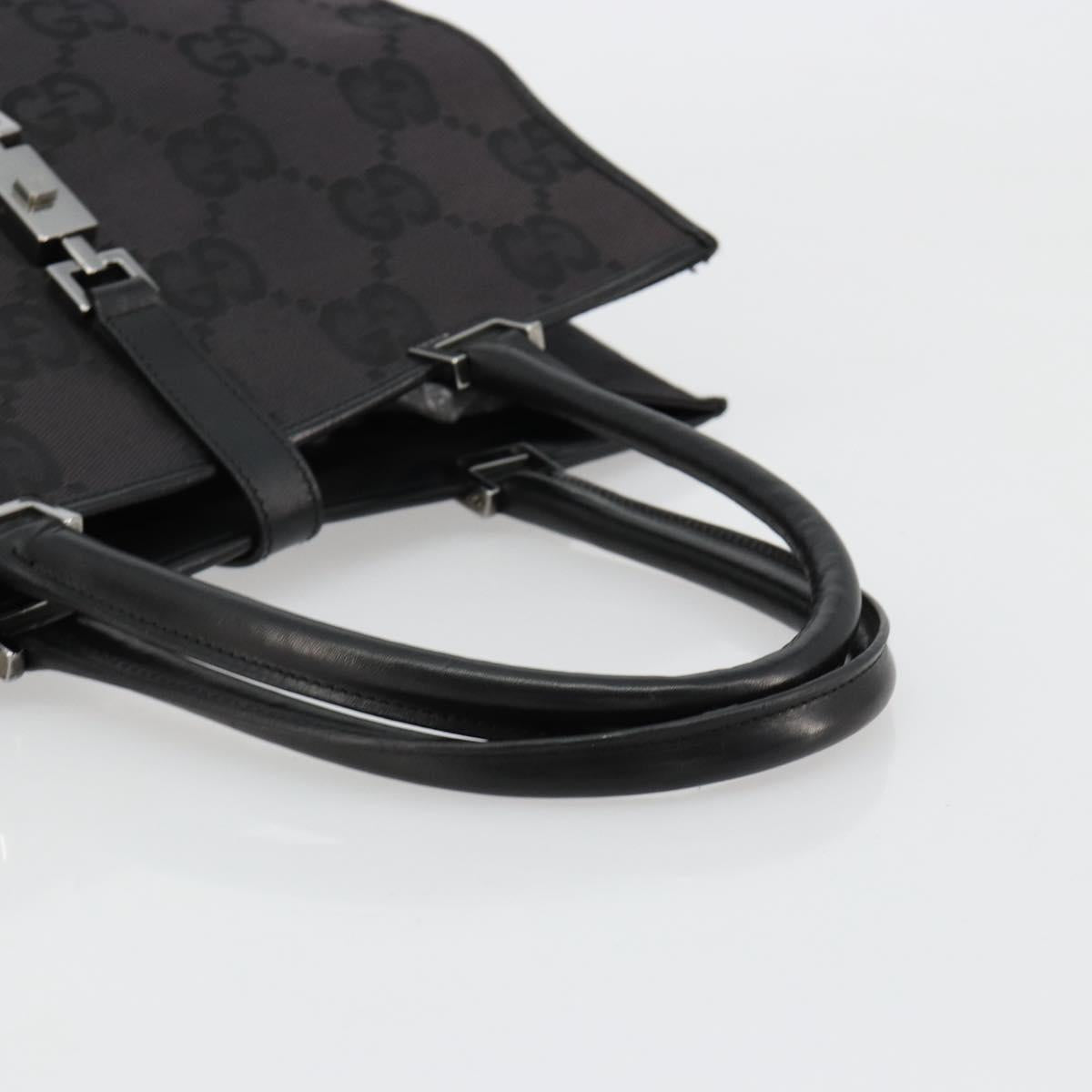 GUCCI GG Canvas Tote Bag Black Silver 002 1064 3444 Auth 182085A