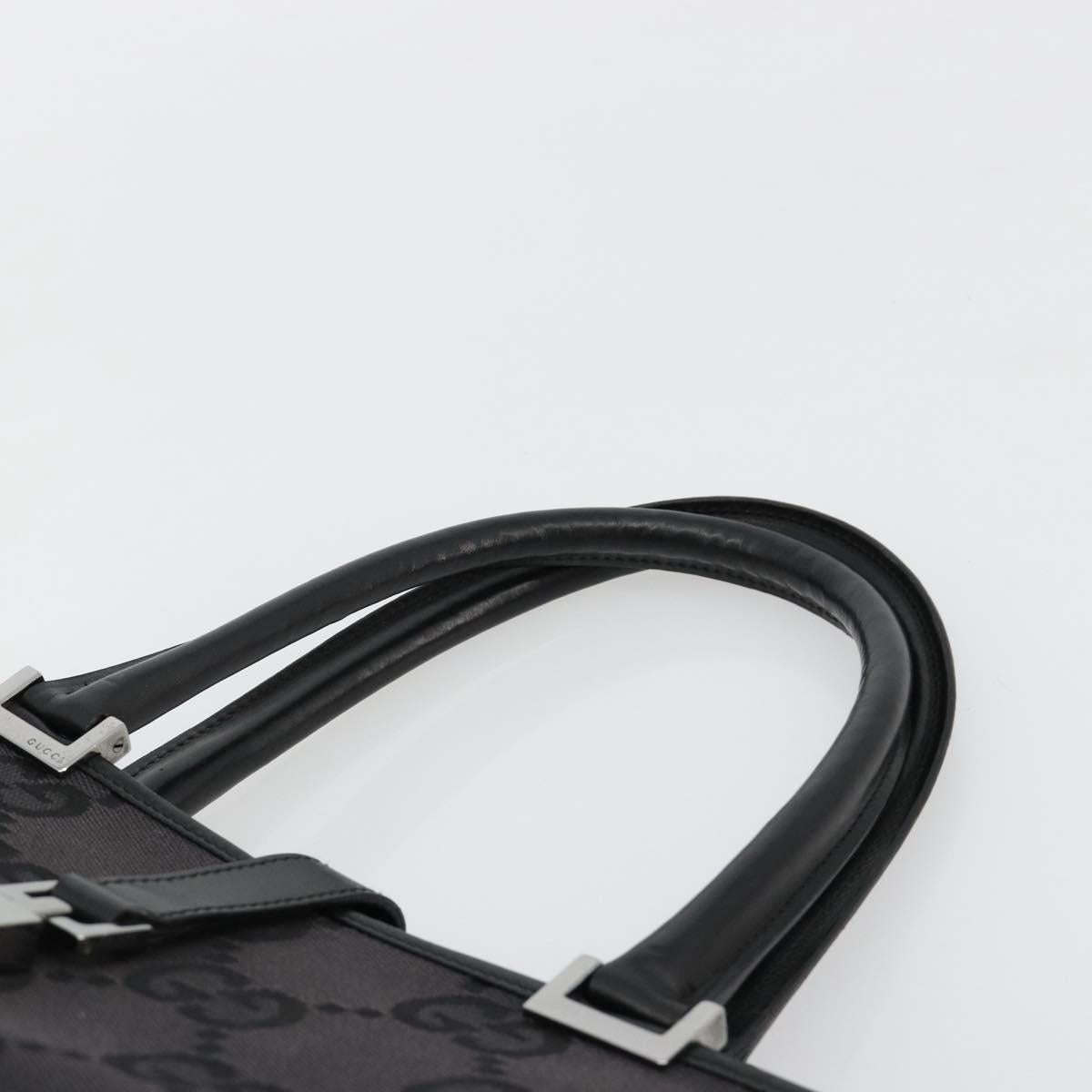 GUCCI GG Canvas Tote Bag Black Silver 002 1064 3444 Auth 182085A