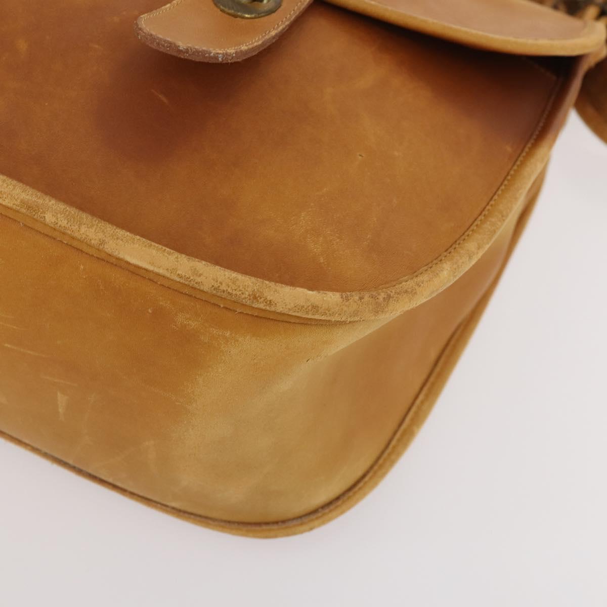 Coach Shoulder Bag Leather 2way Beige Auth 182094