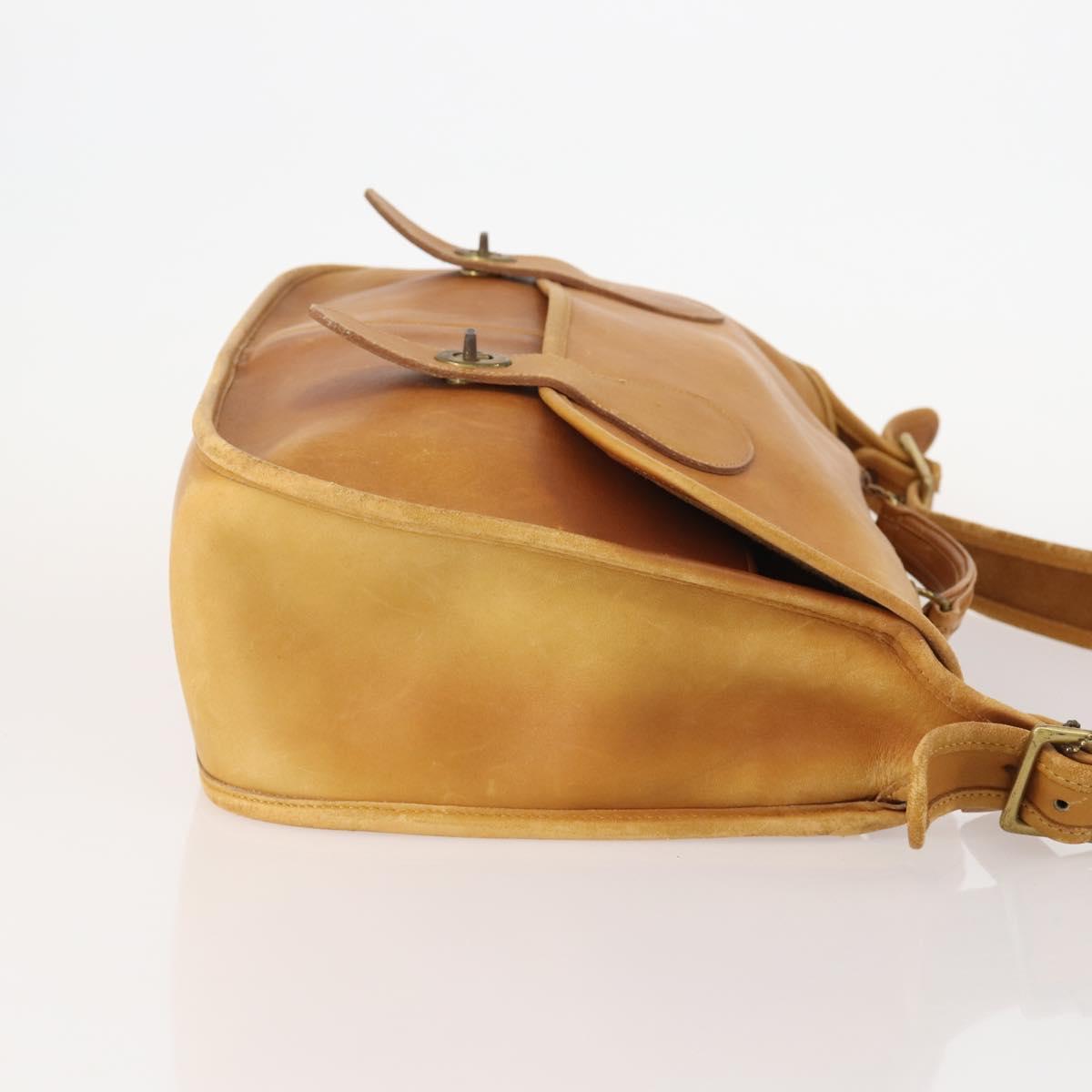 Coach Shoulder Bag Leather 2way Beige Auth 182094