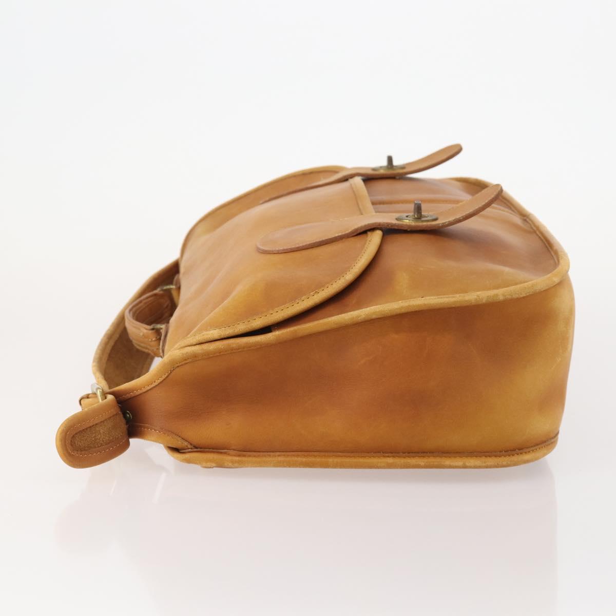 Coach Shoulder Bag Leather 2way Beige Auth 182094
