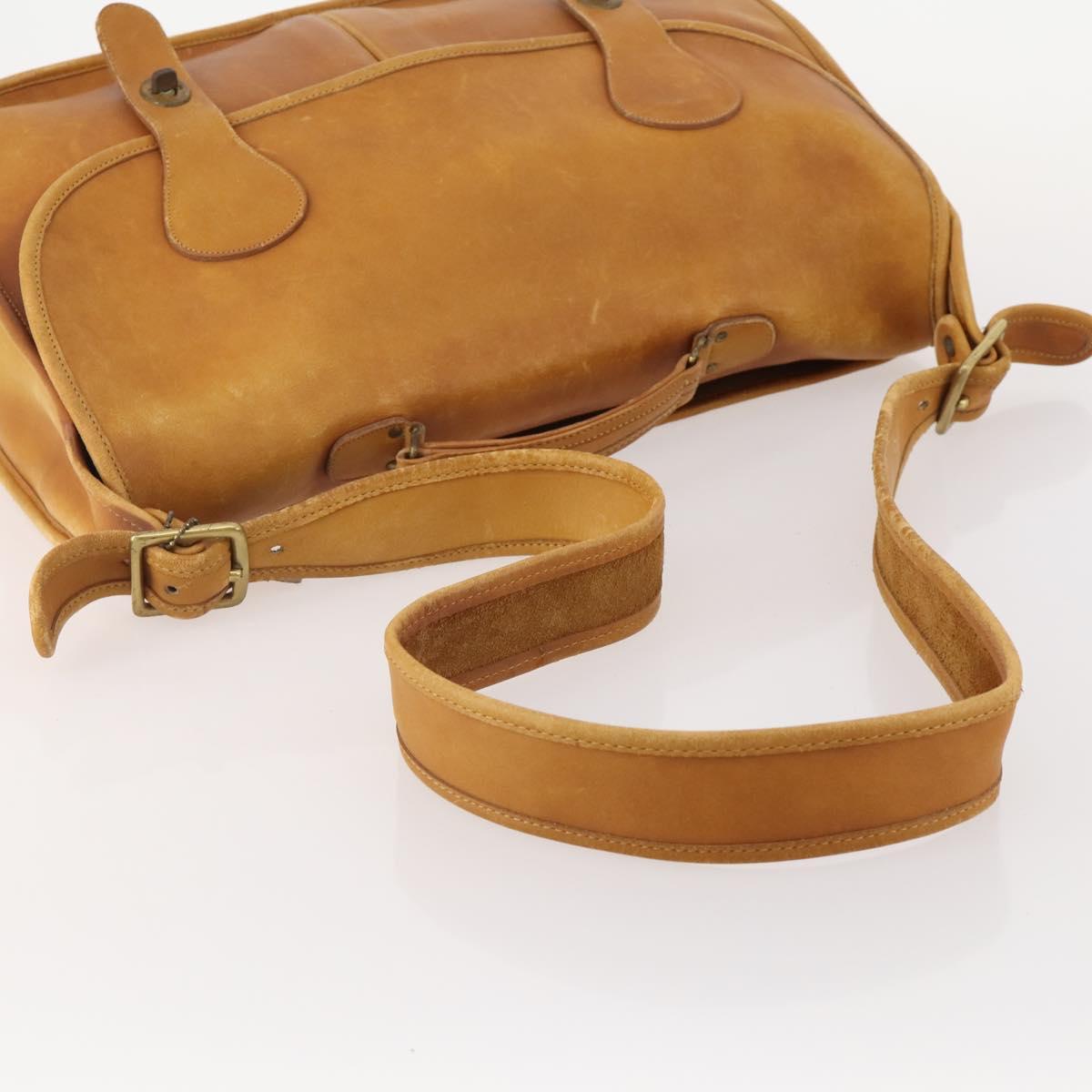 Coach Shoulder Bag Leather 2way Beige Auth 182094