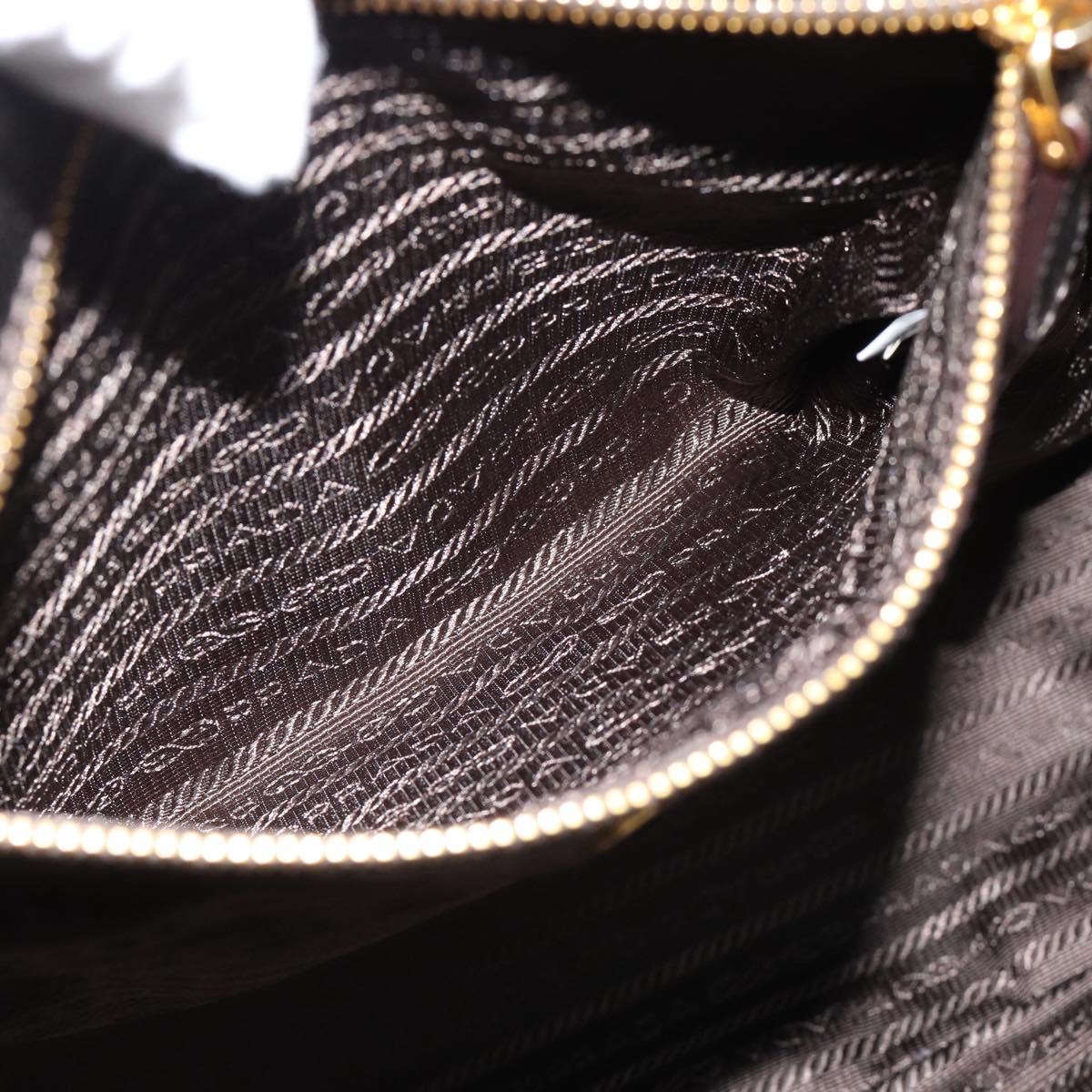 PRADA Tote Bag Leather 2way Gold Auth 182095