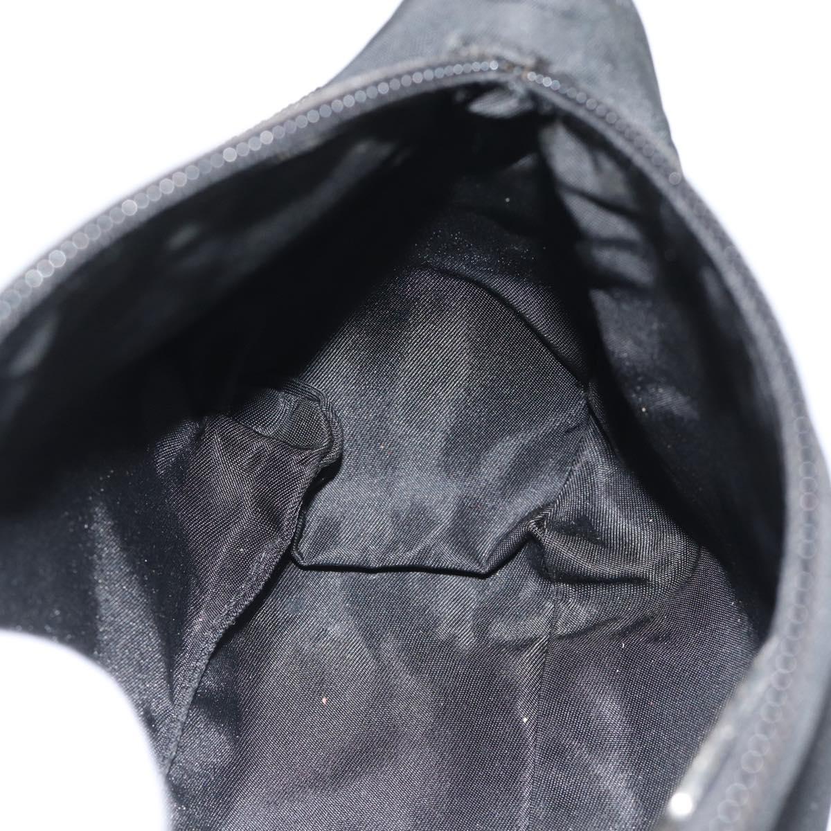 PRADA Hand Pouch Bag Nylon Black Silver Auth 182100