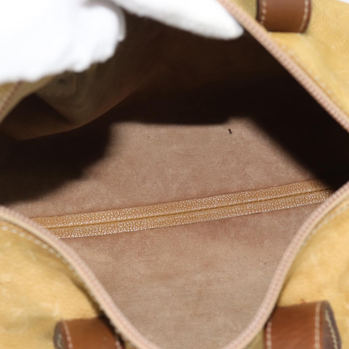 LOEWE Anagram Hand Bag Leather Yellow Gold Auth 182106