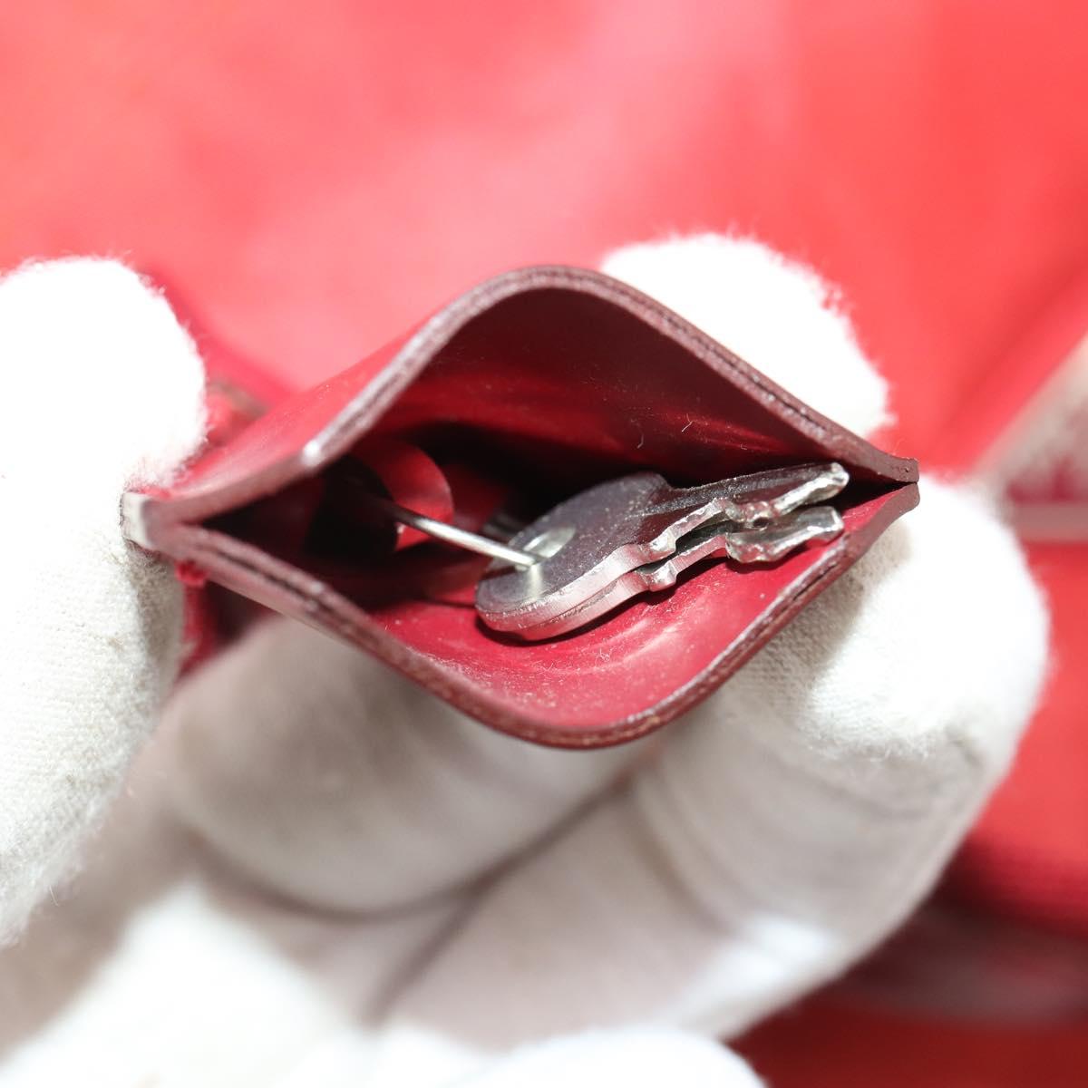 PRADA Boston Bag Nylon 2way Red Silver Auth 182110