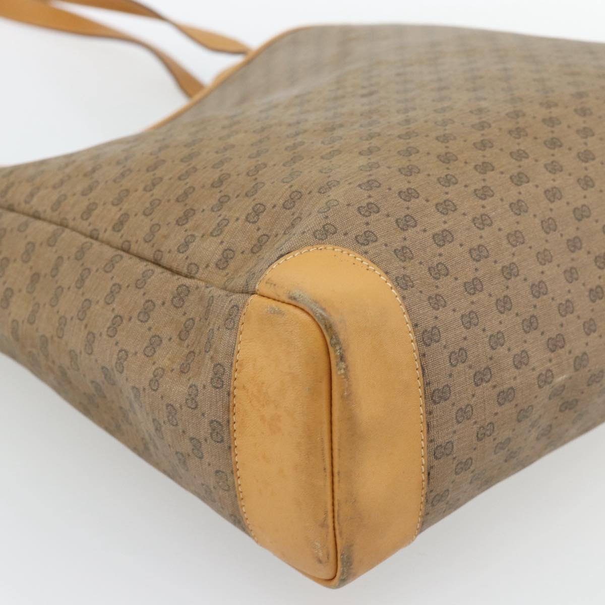 GUCCI Micro GG Supreme Tote Bag PVC Beige Gold 002 115 0135 Auth 182123