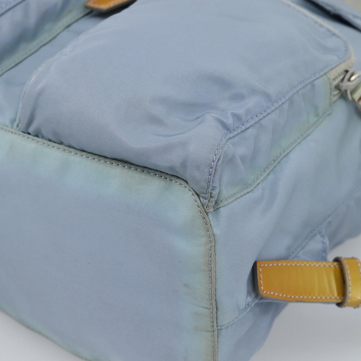 PRADA Backpack Nylon Light Blue Silver Auth 182131