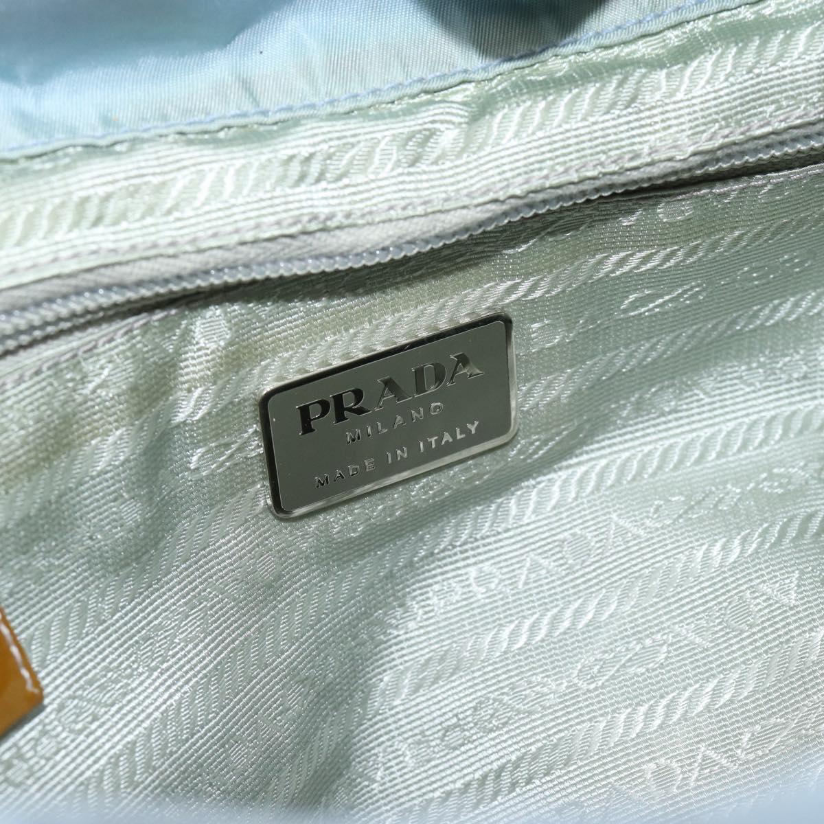 PRADA Backpack Nylon Light Blue Silver Auth 182131