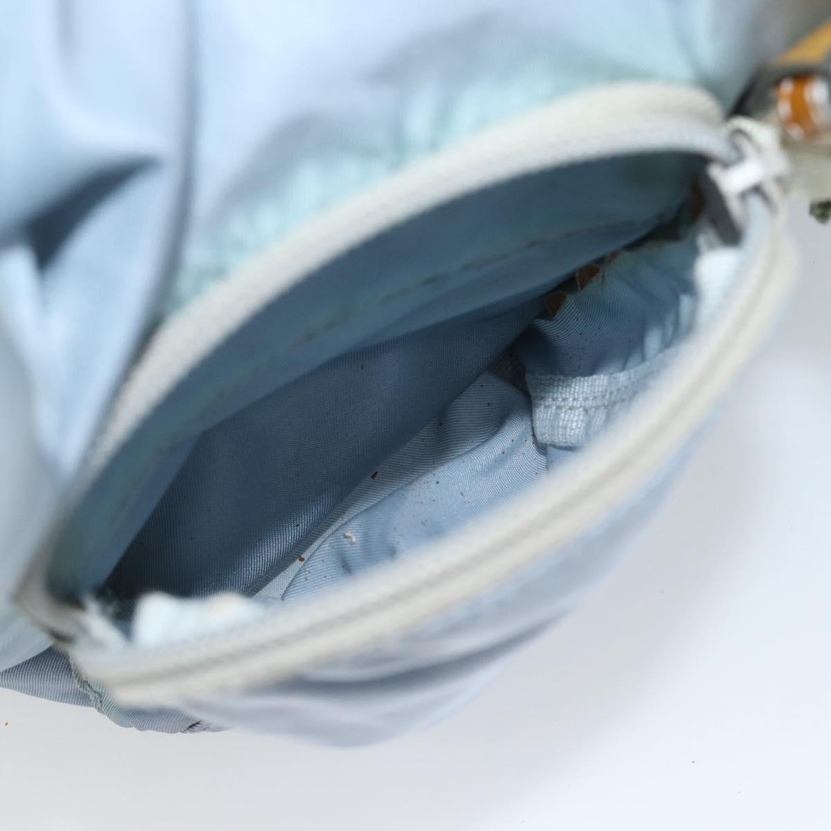 PRADA Backpack Nylon Light Blue Silver Auth 182131