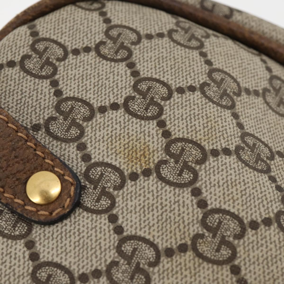 GUCCI GG Supreme Web Sherry Line Boston Bag PVC Beige Gold Auth 182135