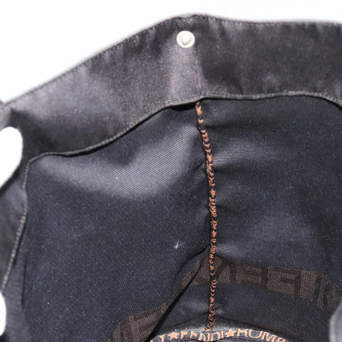 FENDI Tote Bag Canvas Black Auth 182142