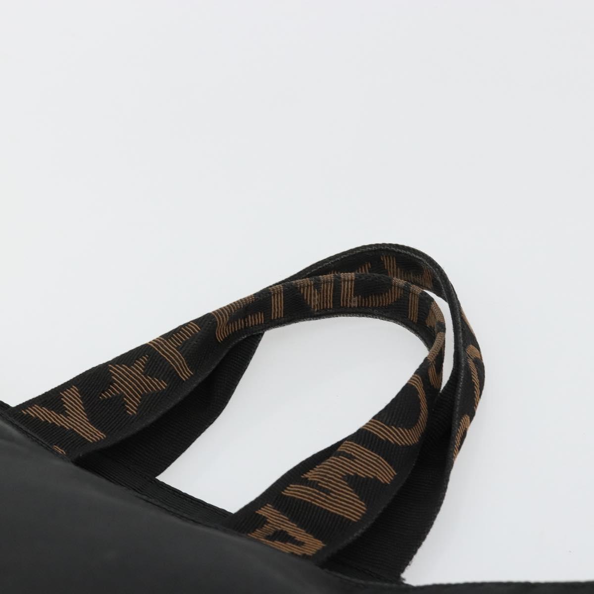 FENDI Tote Bag Canvas Black Auth 182142