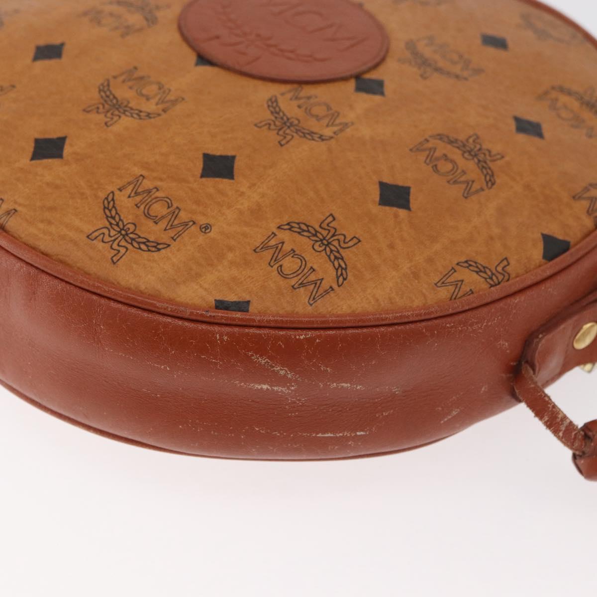 MCM Vicetos Logogram Shoulder Bag PVC Brown Gold Auth 182146