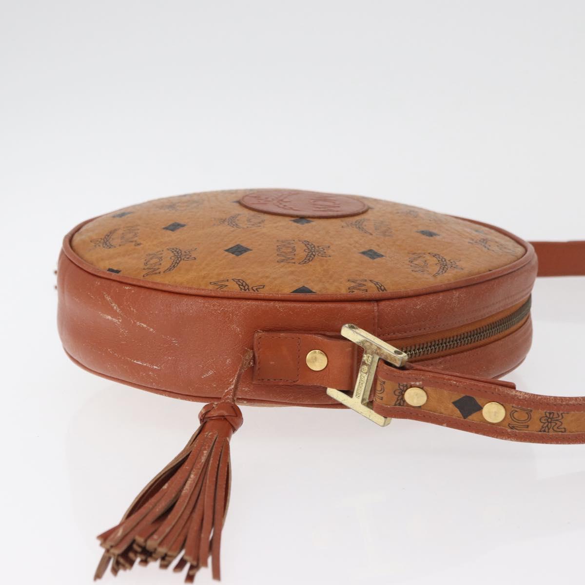 MCM Vicetos Logogram Shoulder Bag PVC Brown Gold Auth 182146