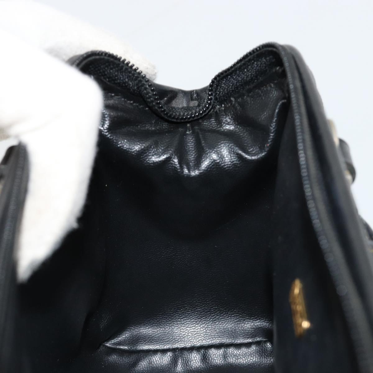 FENDI Zucca Canvas Hand Bag Black Brown Auth 182150