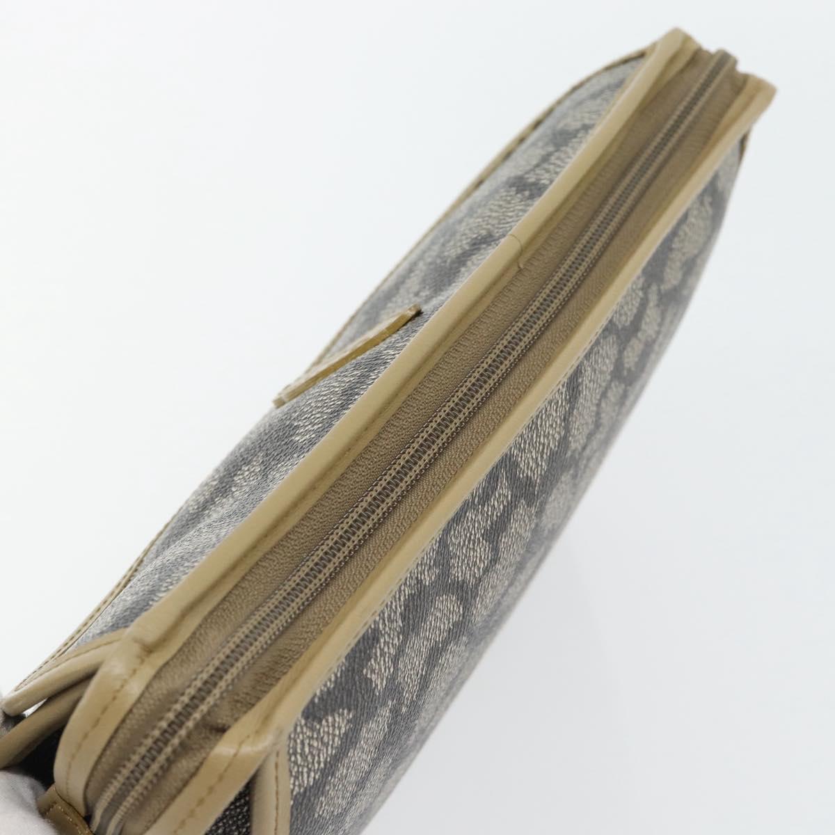 SAINT LAURENT Clutch Bag PVC Canvas Gray Auth 182160