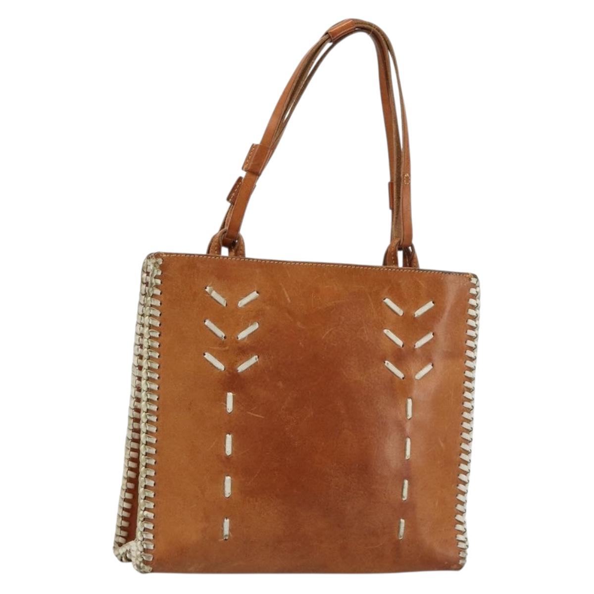 Miu Miu Hand Bag Leather Brown Auth 182176
