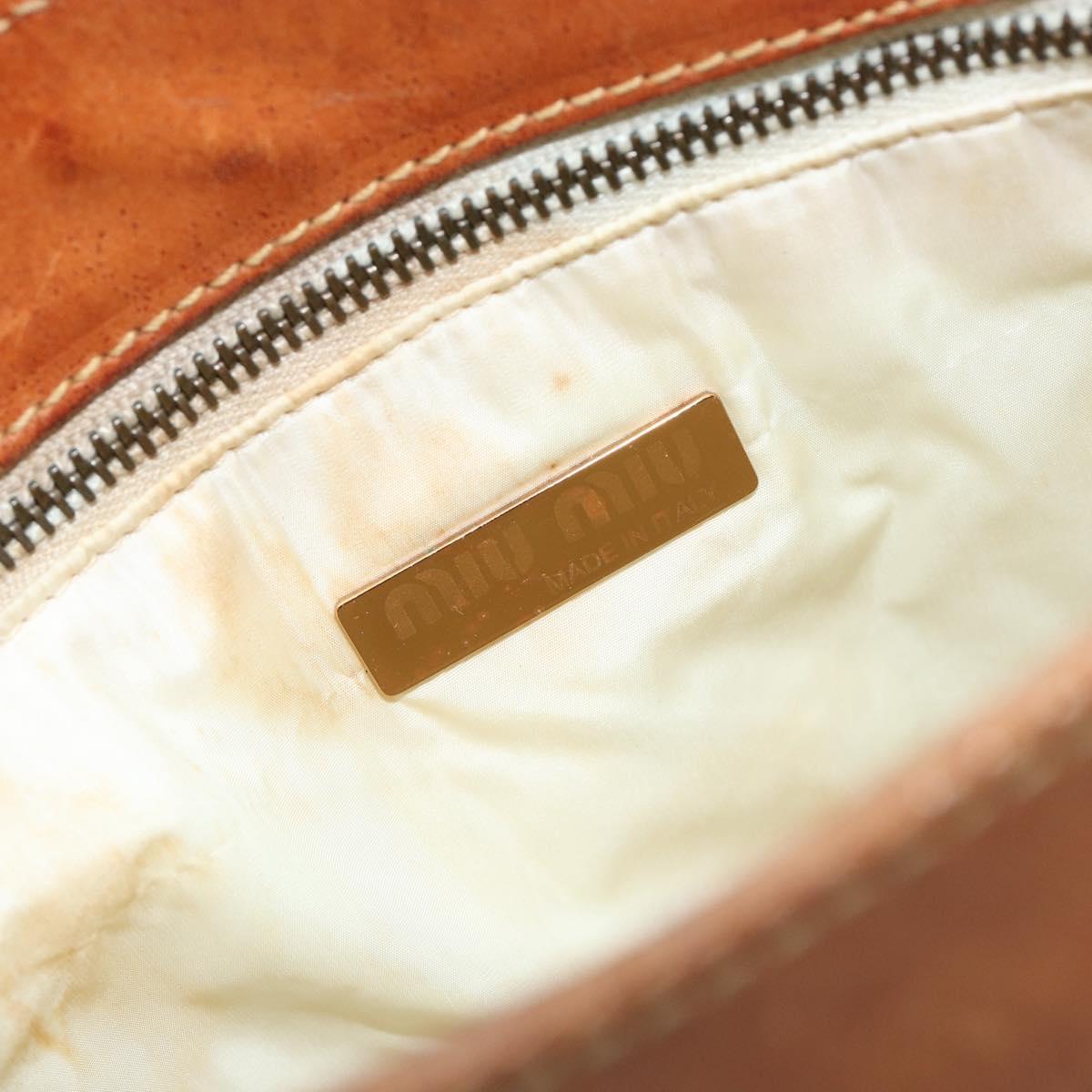 Miu Miu Hand Bag Leather Brown Auth 182176