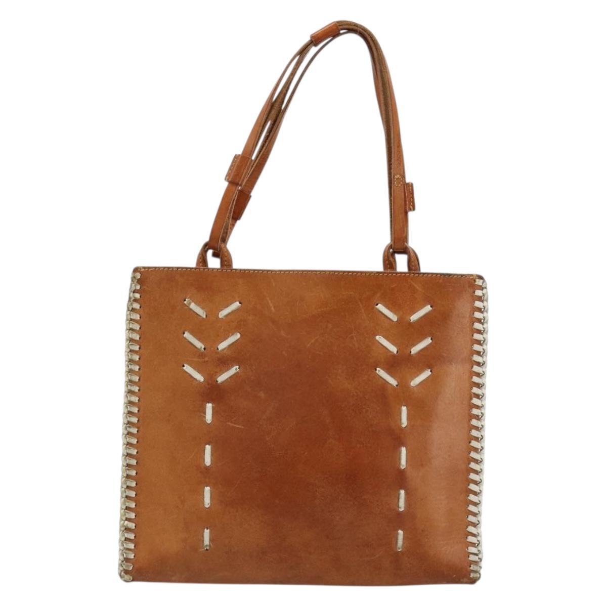 Miu Miu Hand Bag Leather Brown Auth 182176