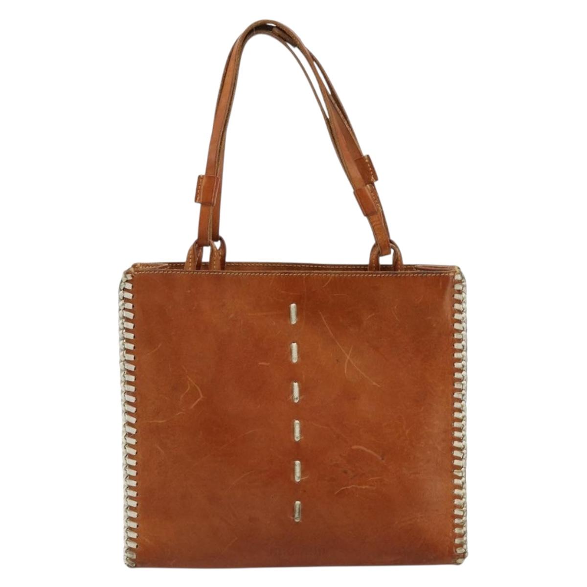 Miu Miu Hand Bag Leather Brown Auth 182176