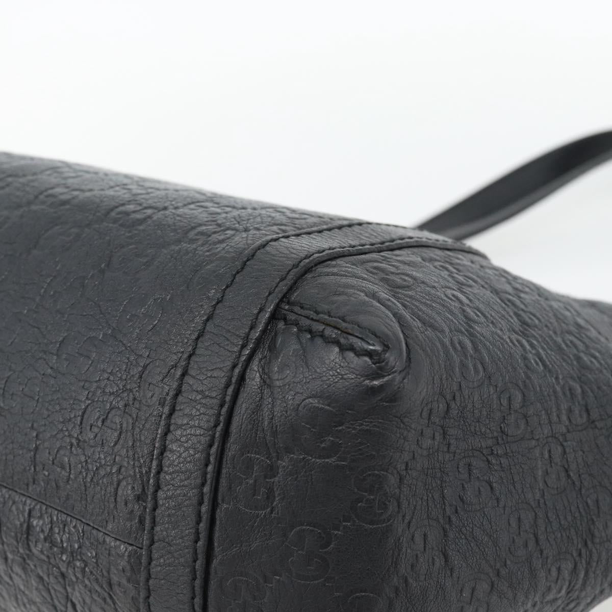 GUCCI GG Canvas Guccissima Tote Bag Leather Black Gold 233607 Auth 182177V