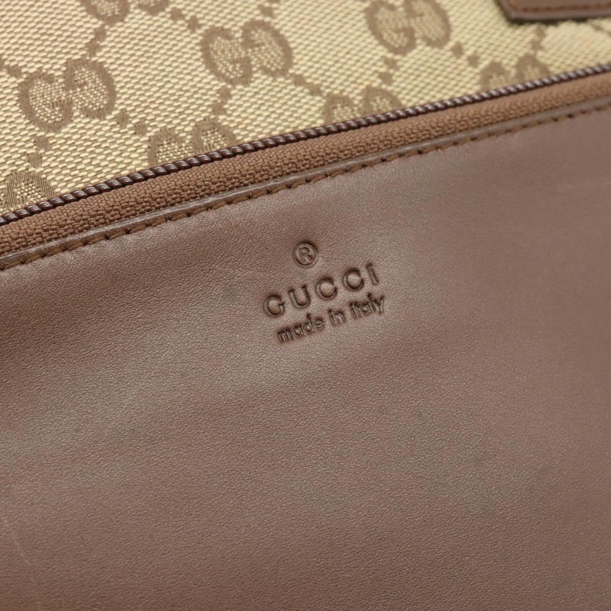 GUCCI GG Canvas Tote Bag Beige Silver 019 0402 Auth 182184