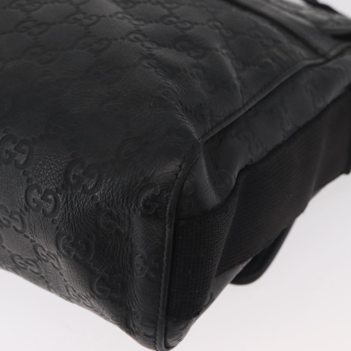 GUCCI GG Canvas Guccissima WebSherry Line Bag Leather Black 246067 Auth 182188A