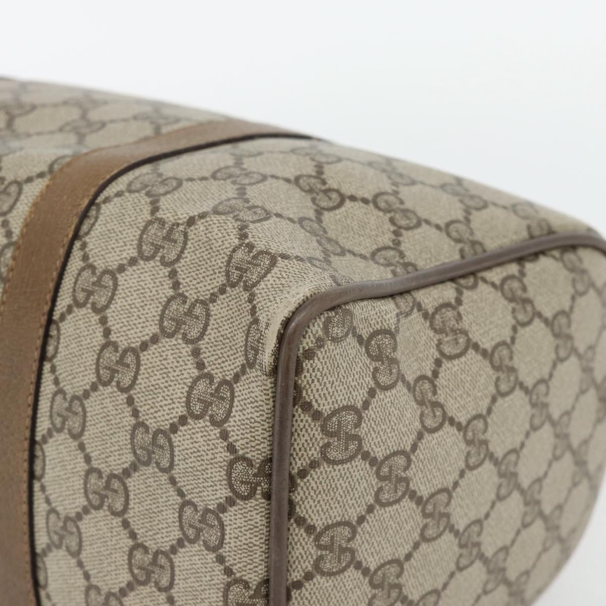 GUCCI GG Supreme Web Sherry Line Hand Bag PVC Beige Gold 39 02 007 Auth 182206