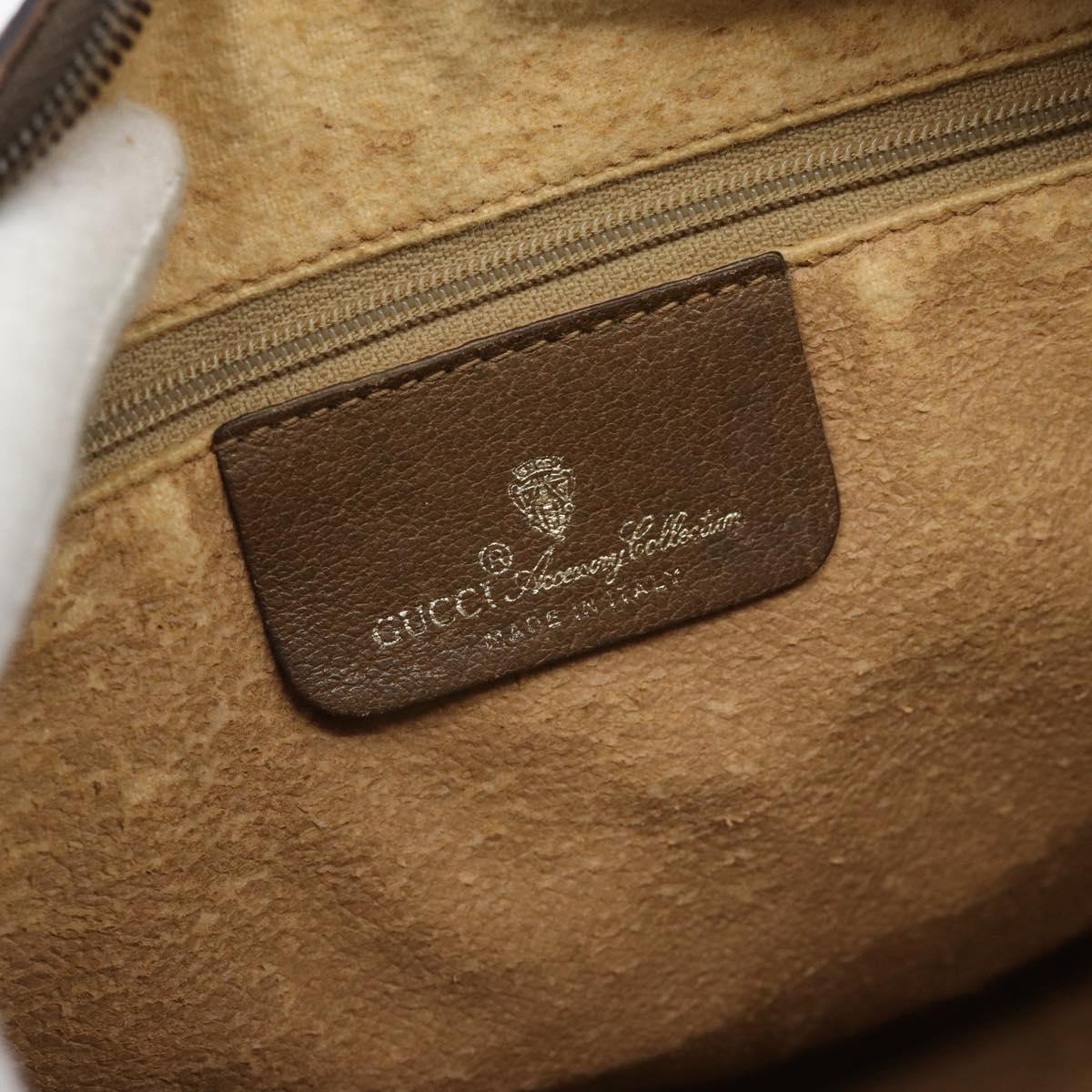 GUCCI GG Supreme Web Sherry Line Hand Bag PVC Beige Gold 39 02 007 Auth 182206