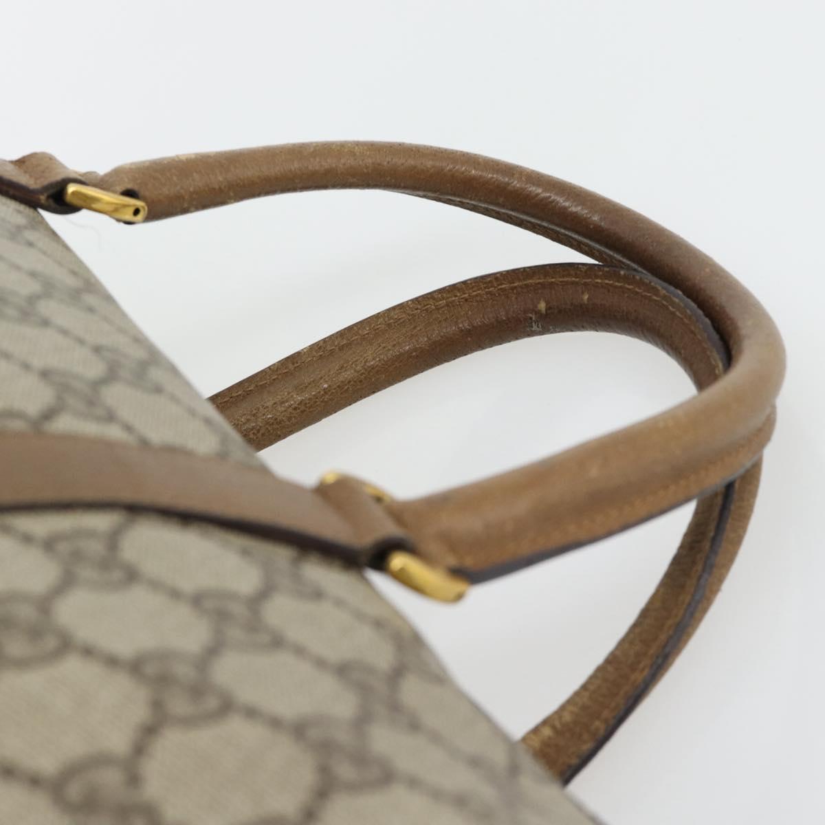 GUCCI GG Supreme Web Sherry Line Hand Bag PVC Beige Gold 39 02 007 Auth 182206