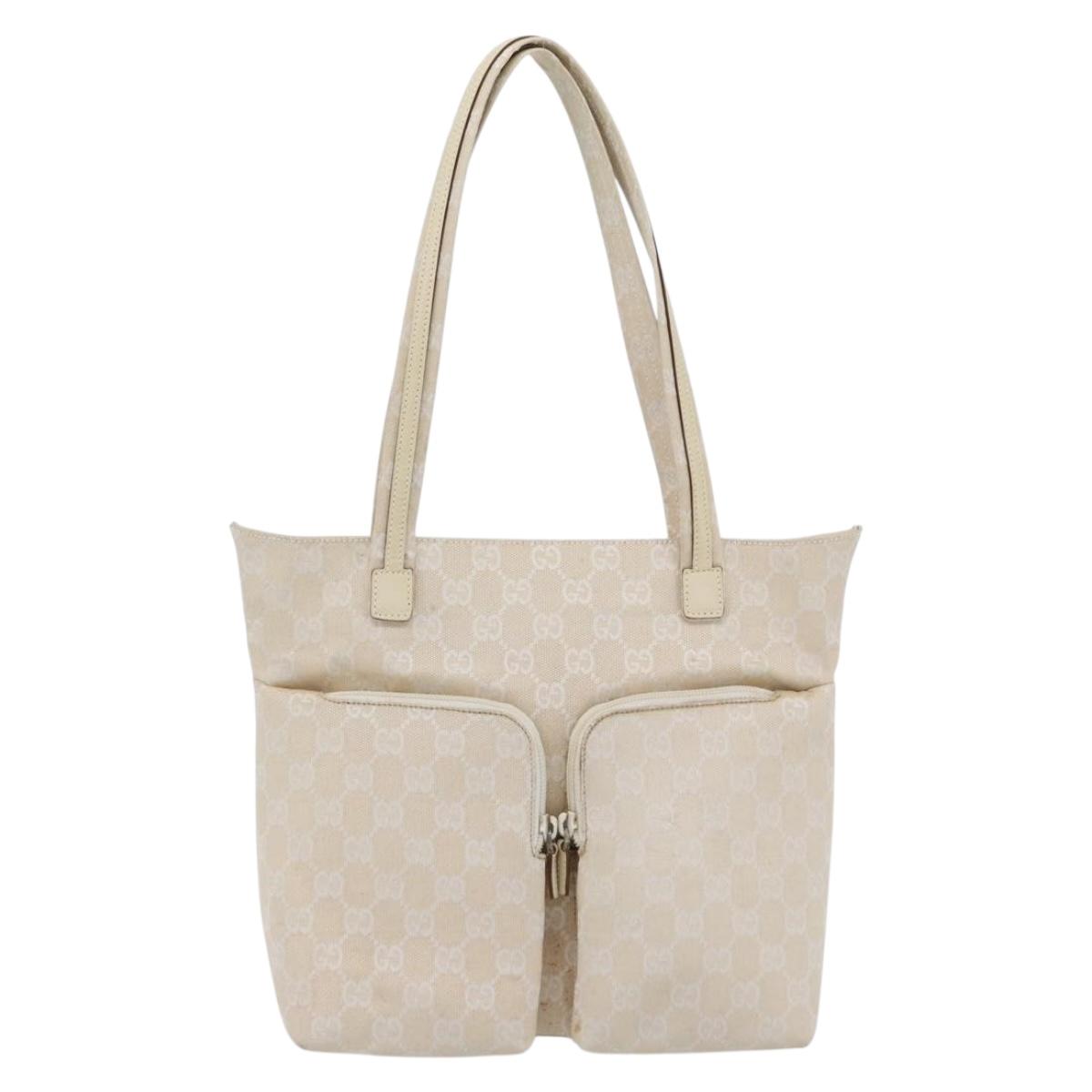 GUCCI GG Canvas Tote Bag Ivory 002 1076 2684 Auth 182212