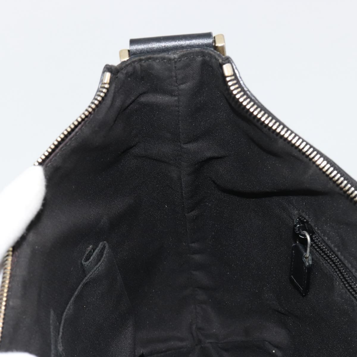 GUCCI GG Crystal Shoulder Bag Coated Canvas Black Gold 181092 Auth 182213