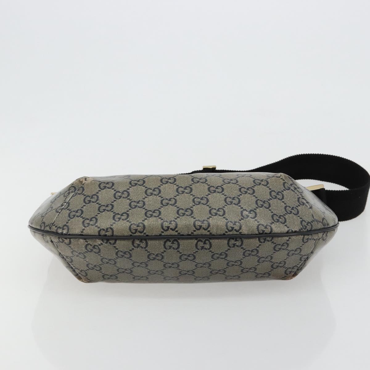 GUCCI GG Crystal Shoulder Bag Coated Canvas Black Gold 181092 Auth 182213