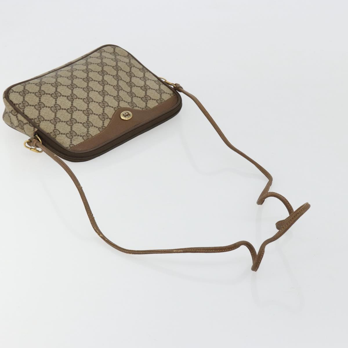 GUCCI GG Supreme Shoulder Bag PVC Beige Gold 119 02 068 Auth 182214