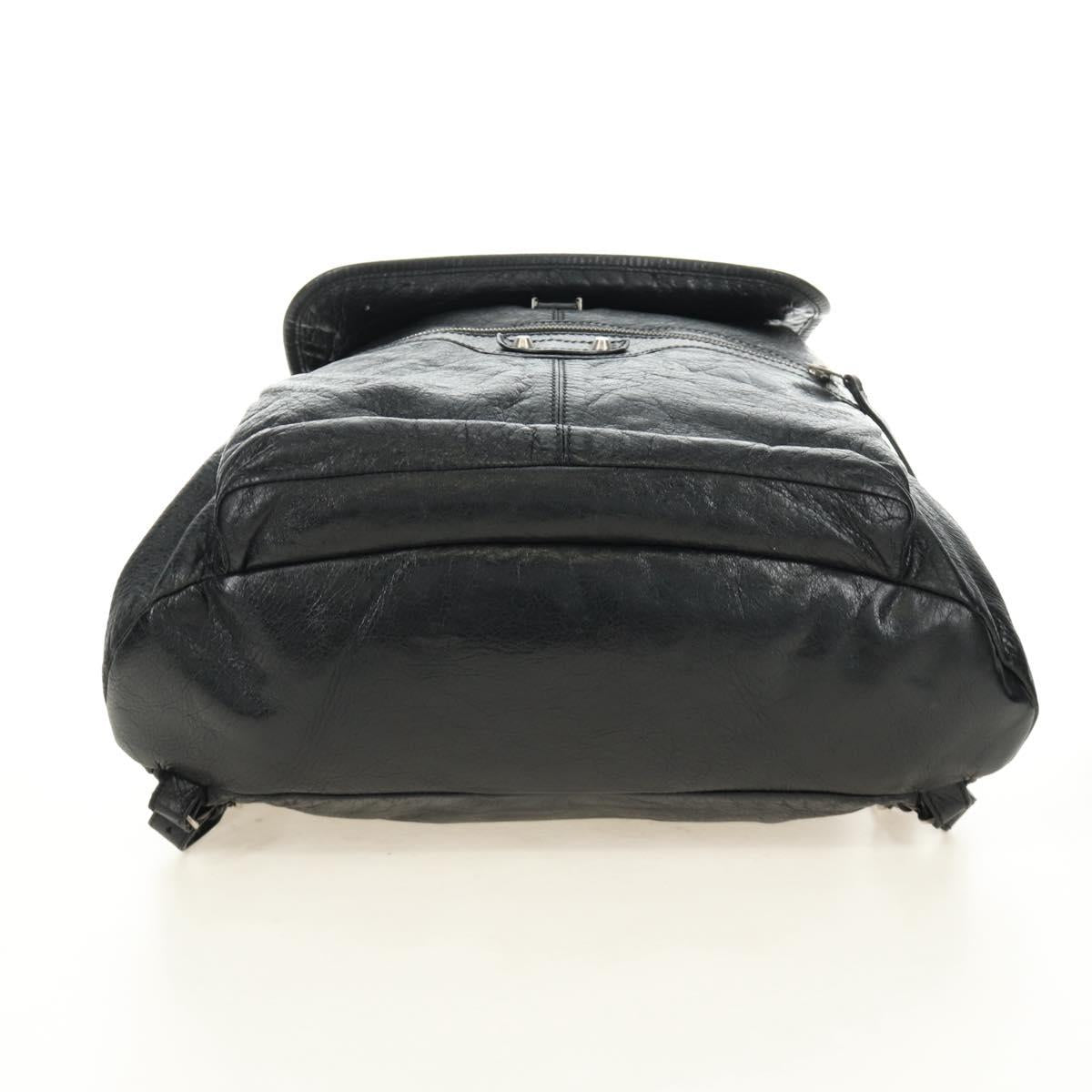 BALENCIAGA Classic Traveler Backpack Leather Black Silver 340139 Auth 182218V