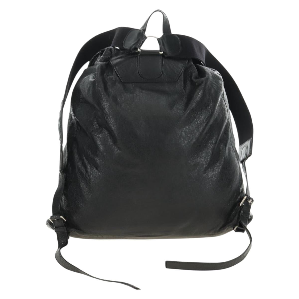 BALENCIAGA Classic Traveler Backpack Leather Black Silver 340139 Auth 182218V