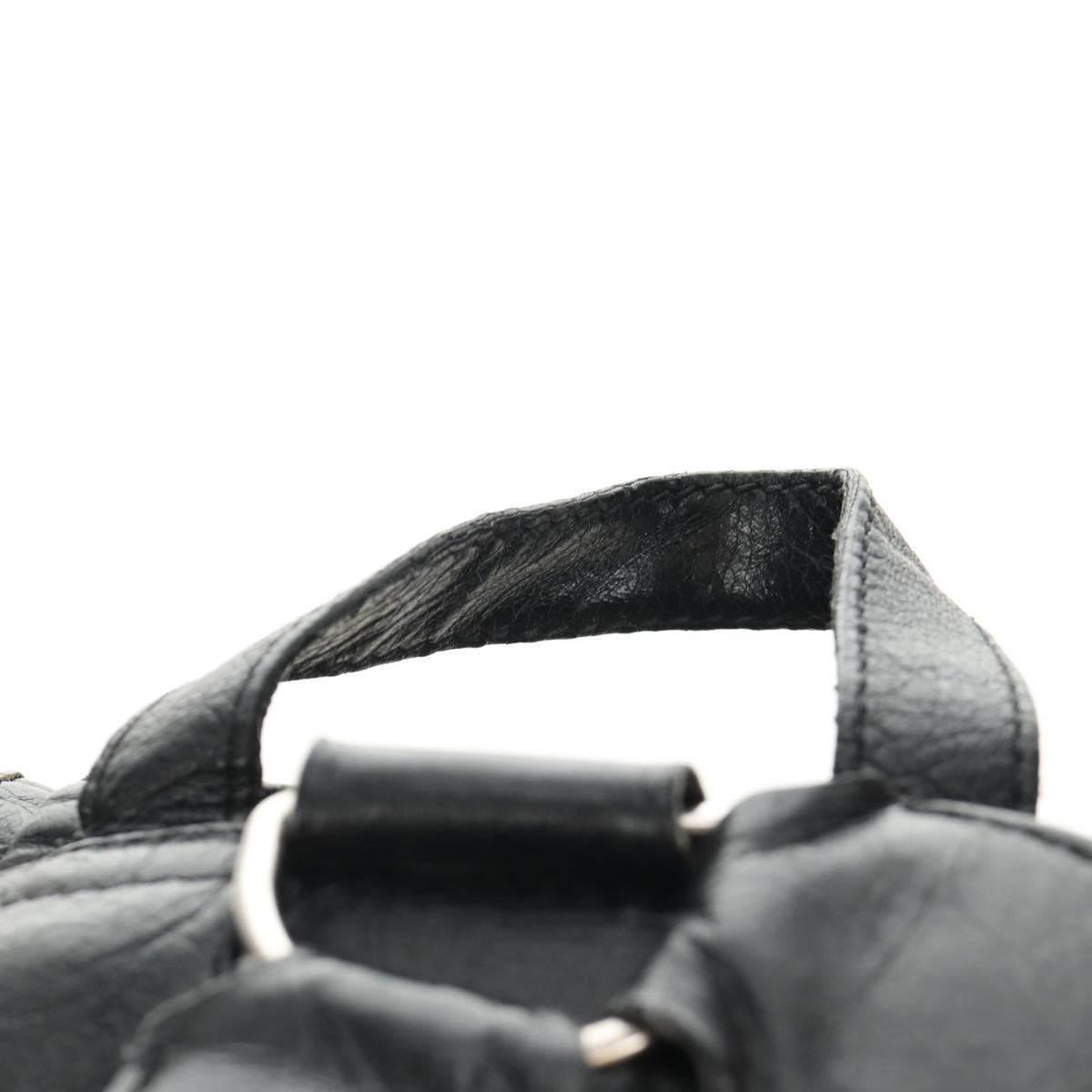 BALENCIAGA Classic Traveler Backpack Leather Black Silver 340139 Auth 182218V