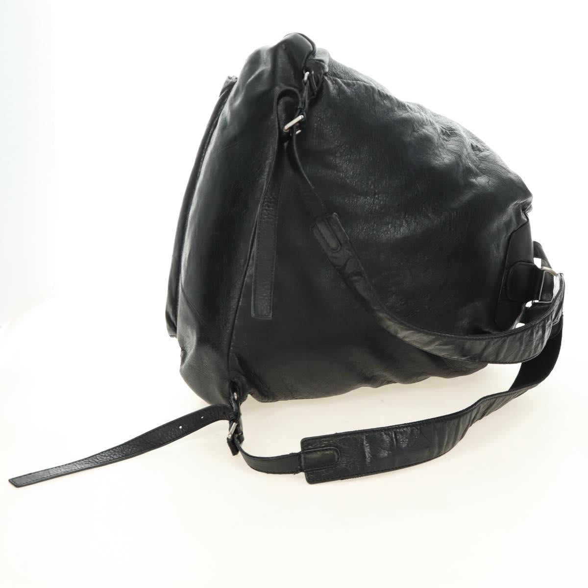 BALENCIAGA Classic Traveler Backpack Leather Black Silver 340139 Auth 182218V