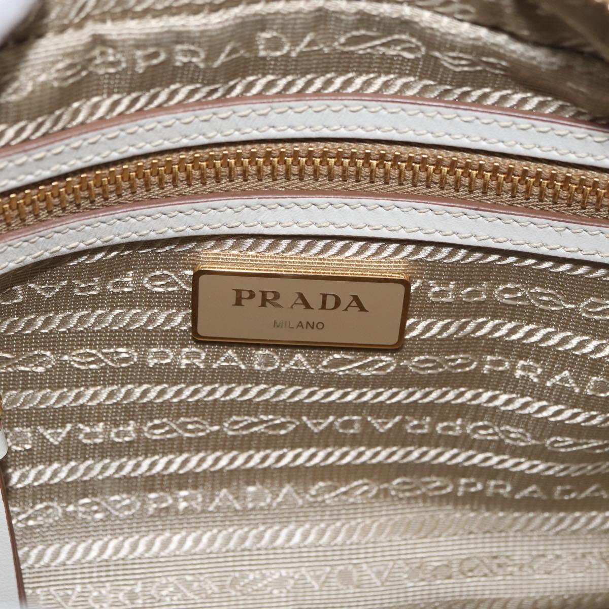 PRADA Shoulder Bag Jacquard Beige Gold Auth 182221M