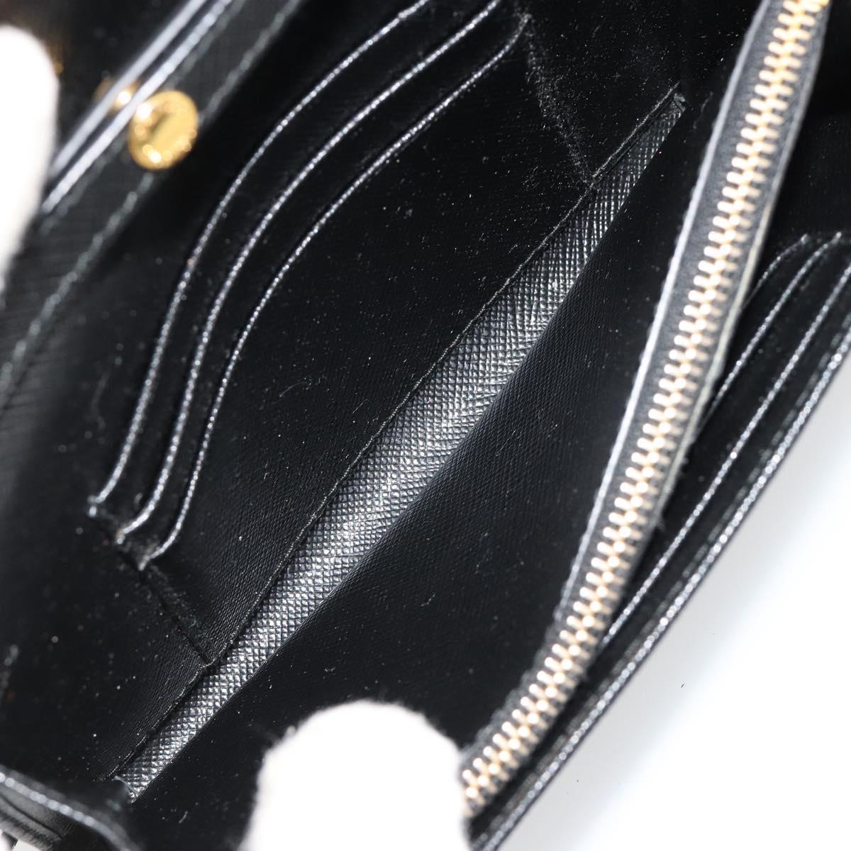 PRADA Shoulder Bag Safiano leather Black Gold Auth 182224V