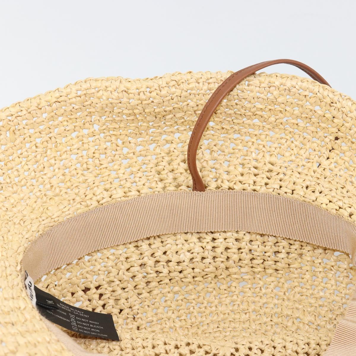 Miu Miu Hat Raffia M Beige Auth 182227A