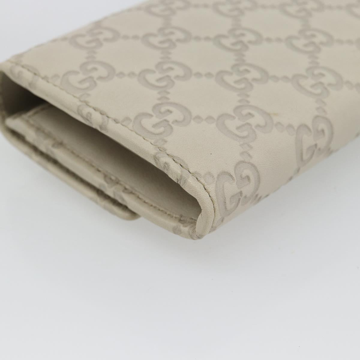 GUCCI GG Canvas Guccissima Lovely Heart Wallet Leather Ivory 251861 Auth 182242V